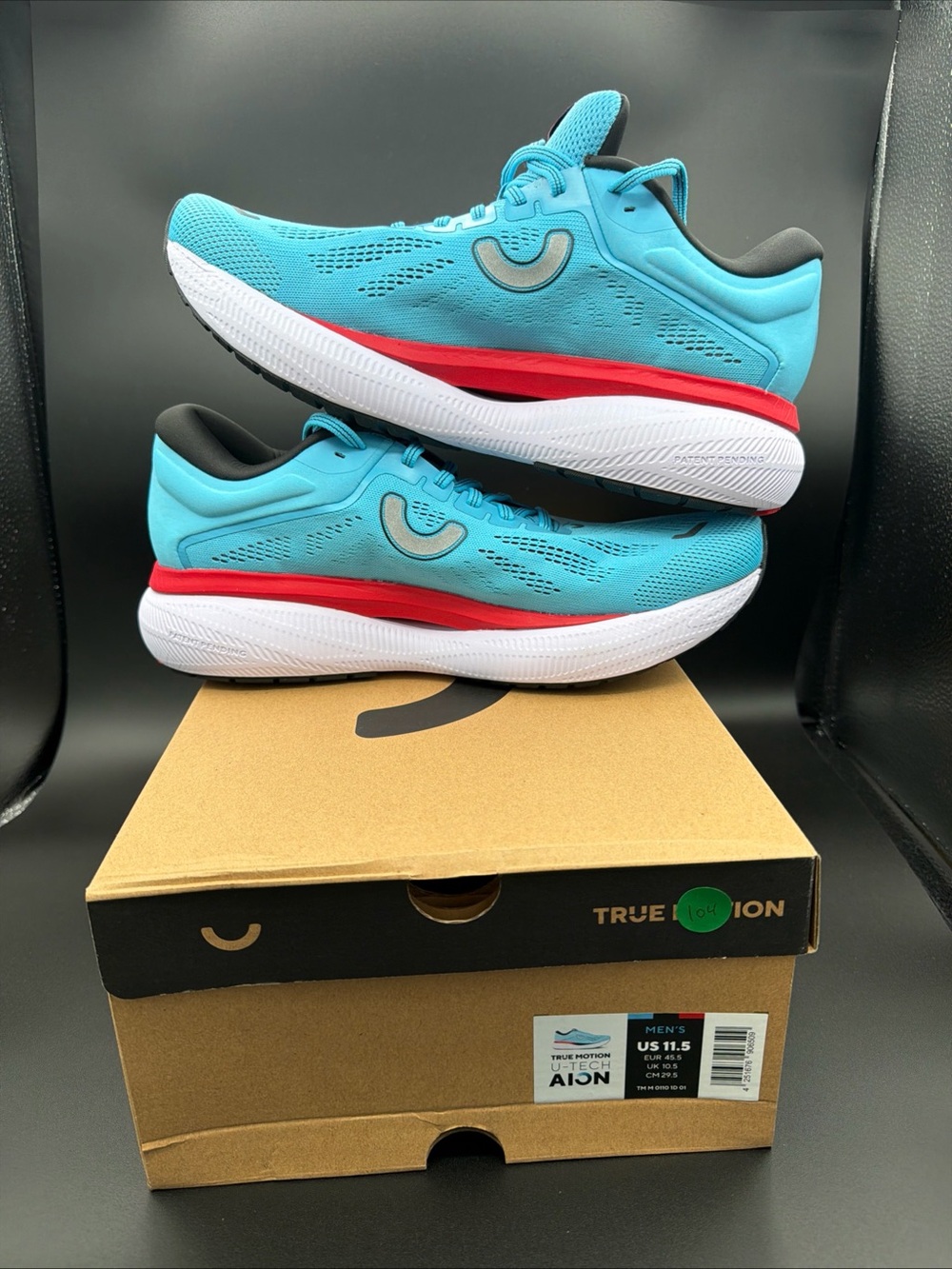 Mens Lightweight Running Shoes - Teal/Red